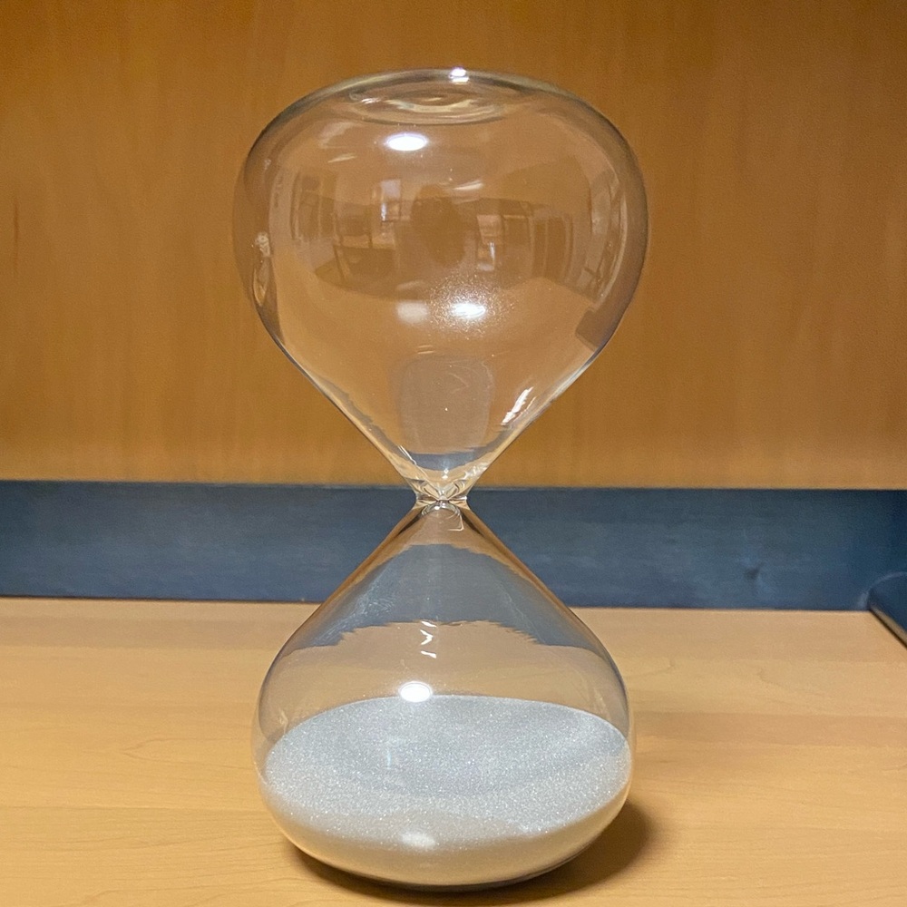 Clear Glass Hourglass with White Sand